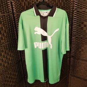 Puma Xl short sleeve green and black shirt